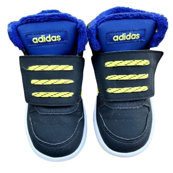 Adidas Hoops 2.0 Mid Kids' Black Basketball Sneakers Unisex - Picture 2 of 5